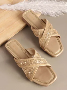 Anouk Women Woven Design Open Toe Flats