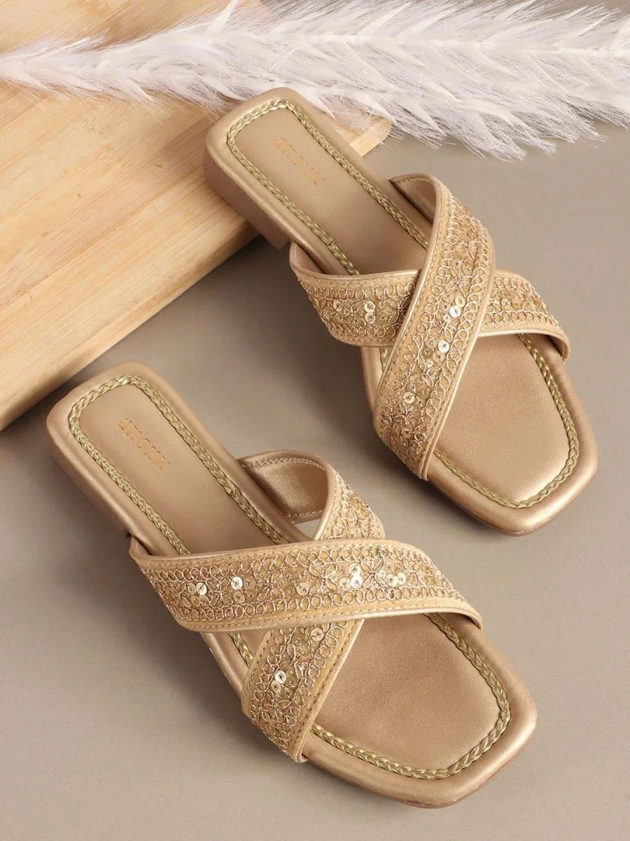 Anouk Women Woven Design Open Toe Flats