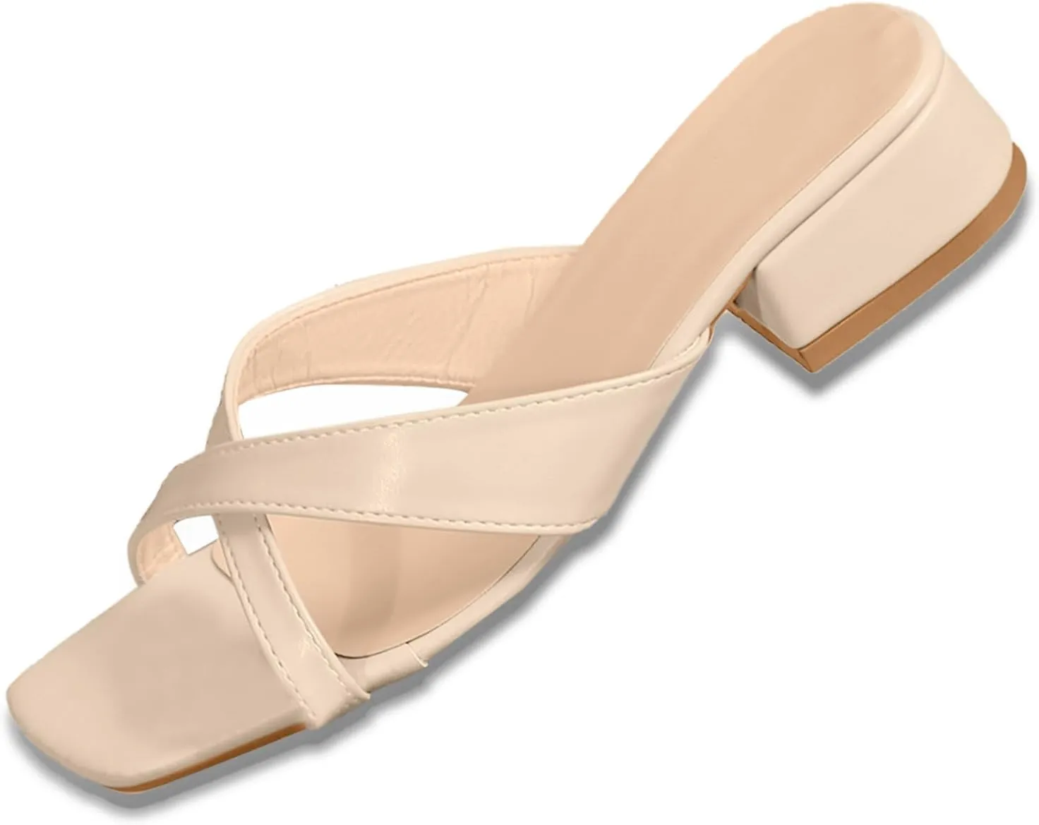 Bow Flat Sandals Women Dressy Square Open Toe Sandals Comfortable Slip on Slide Shoes Summer Dress Shoes