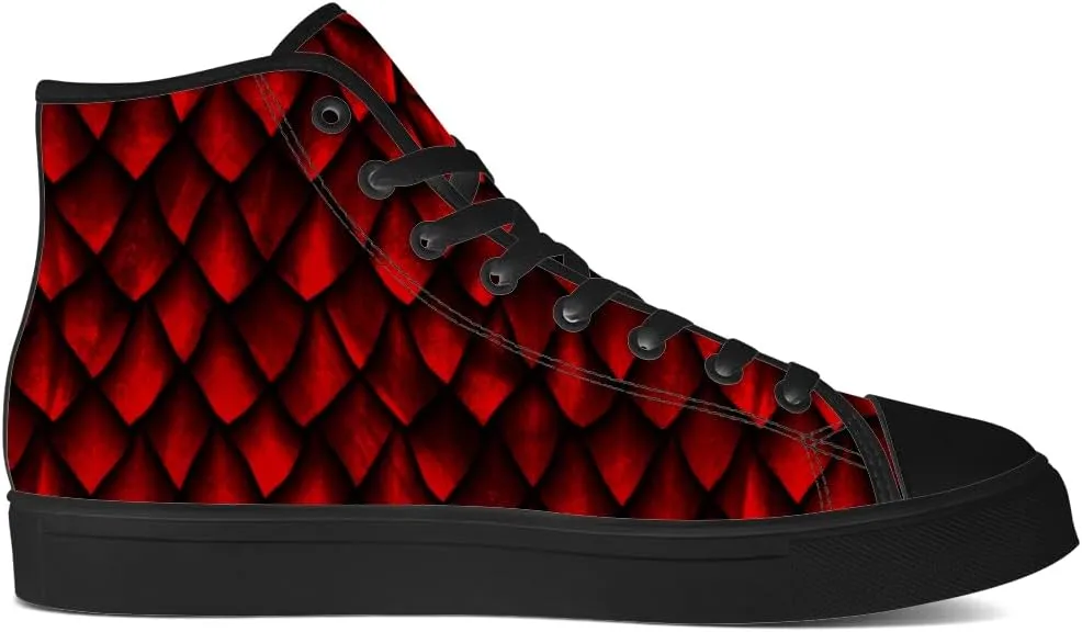 Dragon Scales High Top Canvas Shoes for Men Women Dragon High Top Sneakers Lace Up Casual Shoes Gifts for Boyfriend Girlfriend