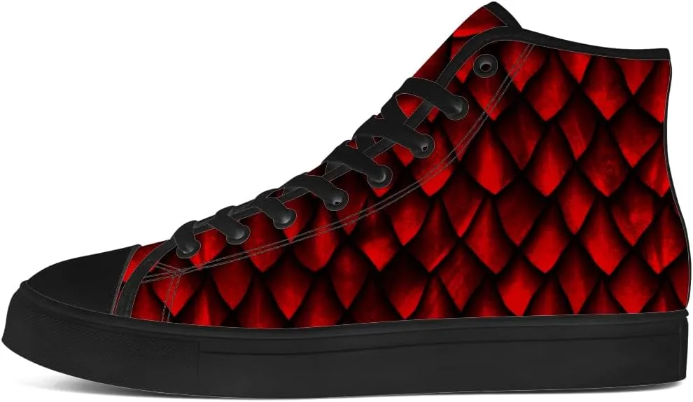 Dragon Scales High Top Canvas Shoes for Men Women Dragon High Top Sneakers Lace Up Casual Shoes Gifts for Boyfriend Girlfriend