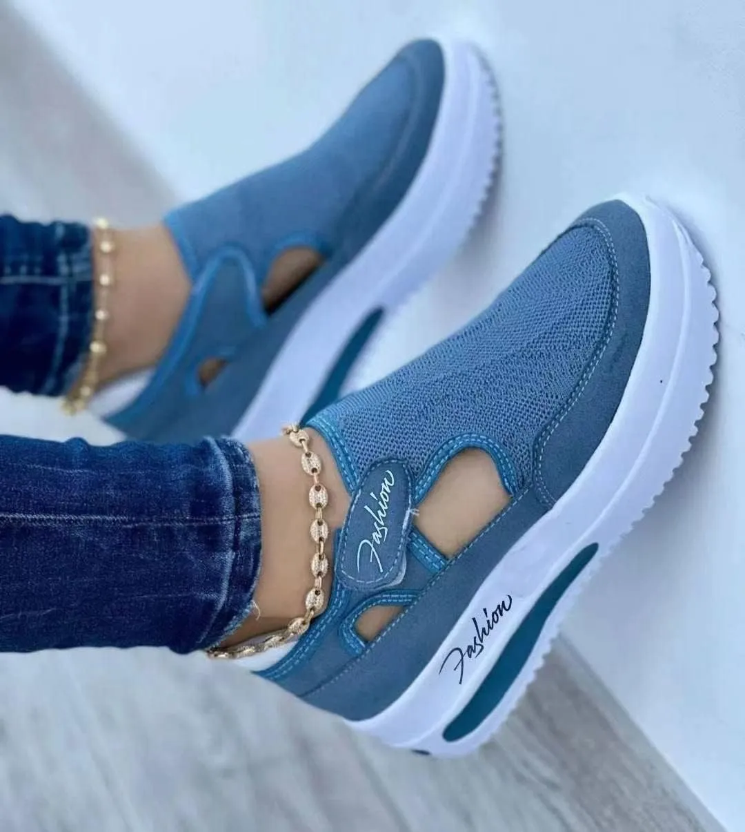 Ladmiple Sneakers For Women Slip On Wide Width Casual Lace Up Walking Shoes Dressy Summer Fashion Platform Flats Loafers