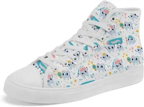 Men's Women's Dental High Top Canvas Shoes Teeth Print High Top Sneakers Lace Up Casual Shoes Gifts for Men Women