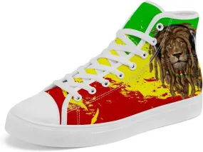 Rasta High Top Canvas Shoes for Men Women Jamaica High Top Sneakers Lace Up Casual Shoes Gifts for Dad Mom