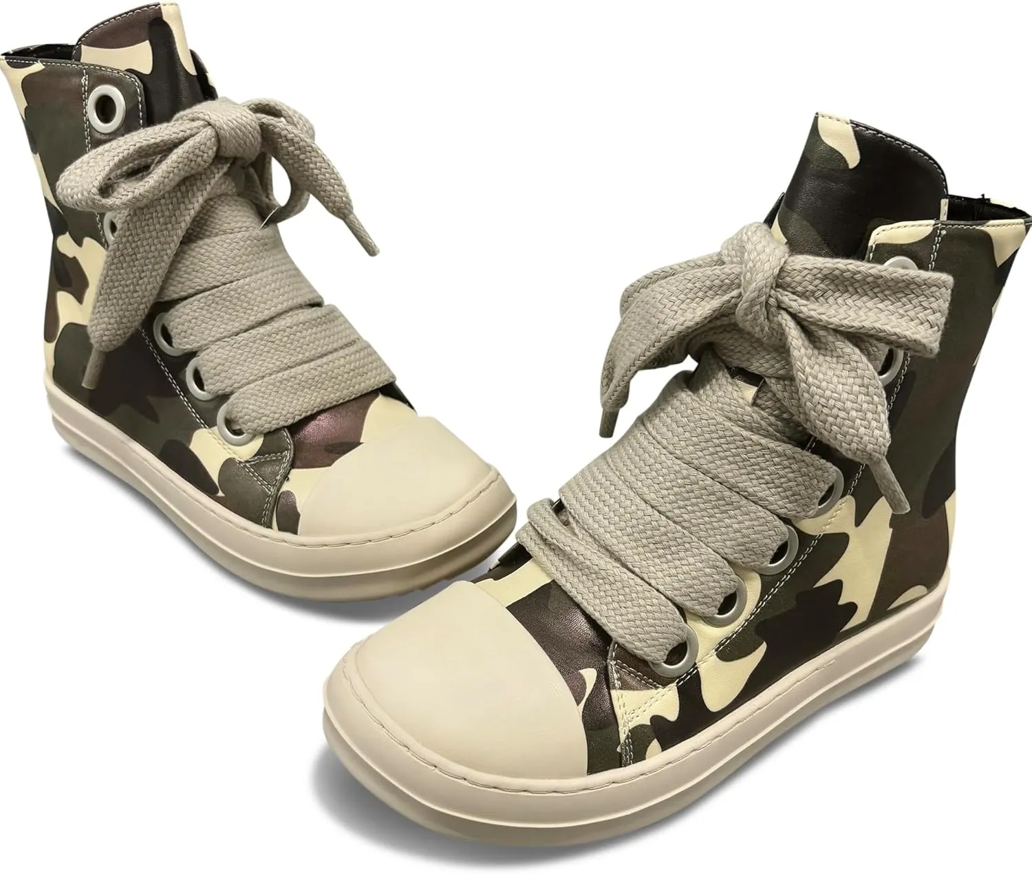 Trendy High Top Platform Sneakers for Women Breathable PU Leather Trainer Sneakers, Comfortable, Lighweight and Stylish. Sizes 6-13.