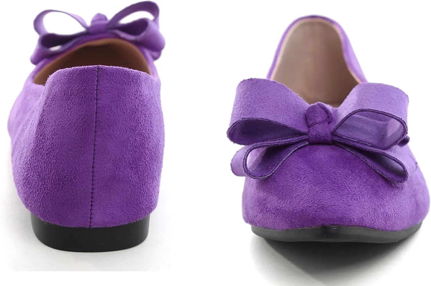 WENJIAZHIZHI Flat Dress Shoes Women Comfortable Ballet Flats Slip On Pearls Knot Dressy Shoes Pointed Toe
